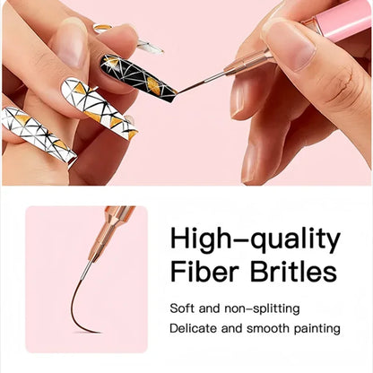 5pc/1set Nail Art Liner Brushes Long Lines Liner Brush UV Gel Polish Painting Nail Design Brush Plastic Handle Nail Drawing Pens