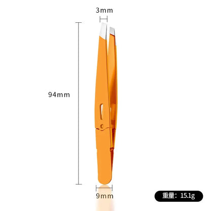 Colorful Stainless Steel High-Quality Eyebrow Tweezer Hair Beauty Fine Hairs Puller Slanted Eye Brow Clips Removal Makeup Tools