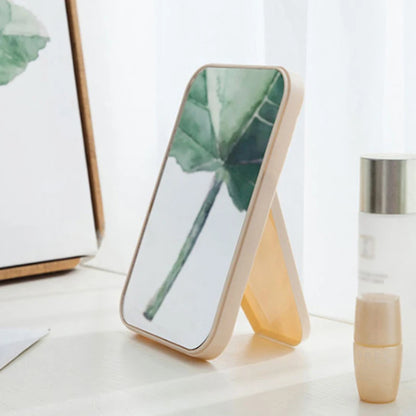 Portable Folding Cosmetic Mirror - Simple Square Desktop Makeup Mirror for Bedroom Decor