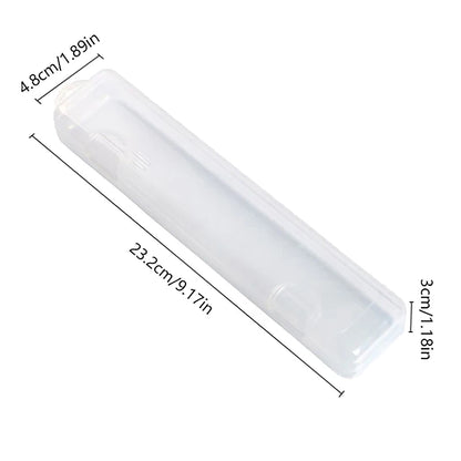 Portable Makeup Brush Organizer Eyebrow Pencil Tableware Chopsticks Transparent With Cover Storage Box Kitchen Accessories