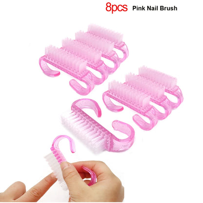 8pcs Nail Files Set 100/180 Nail Sanding Buffer Professional Manicure Files Makeup Pedicure Brushes Tool Extension cuticle Kits