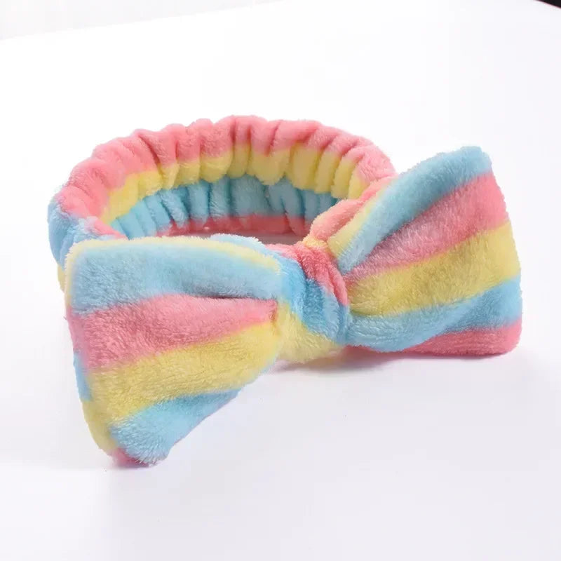 Women Makeup Coral Fleece Headband Wash Face Soft Hair Holder Elastic Top Knot Hairbands Girl Headwear Hair Accessories