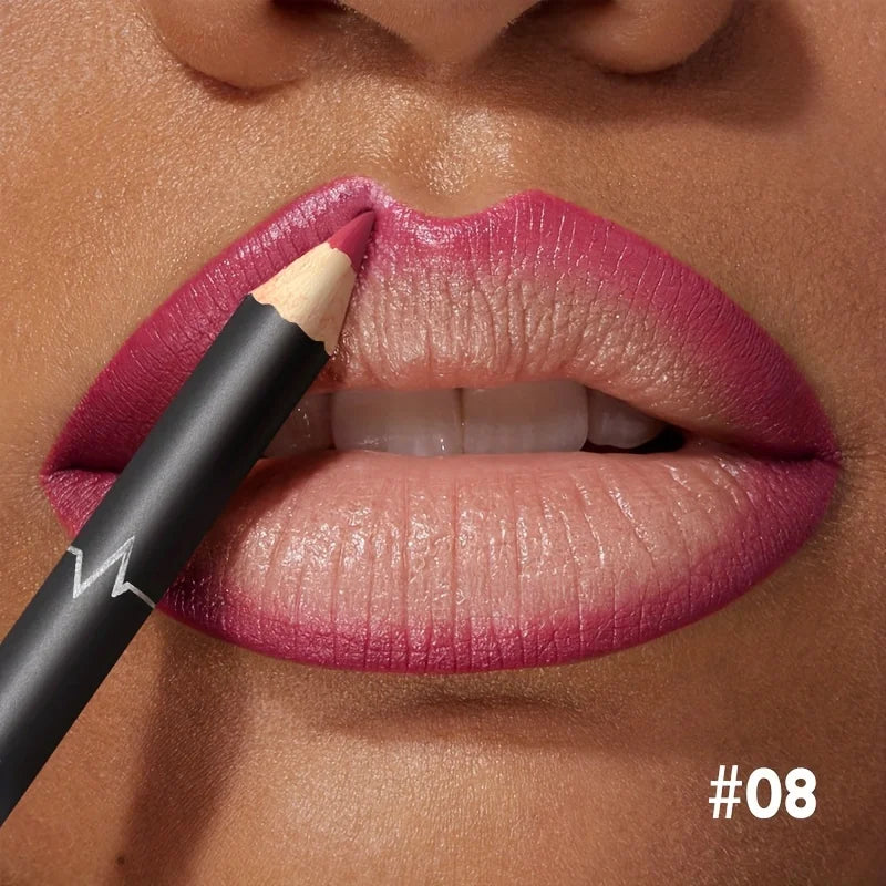 Waterproof Matte Lipliner Pencil Red Contour Tint Lipstick Long Lasting Non-stick Cup Moisturising Lips Makeup 12 Colors