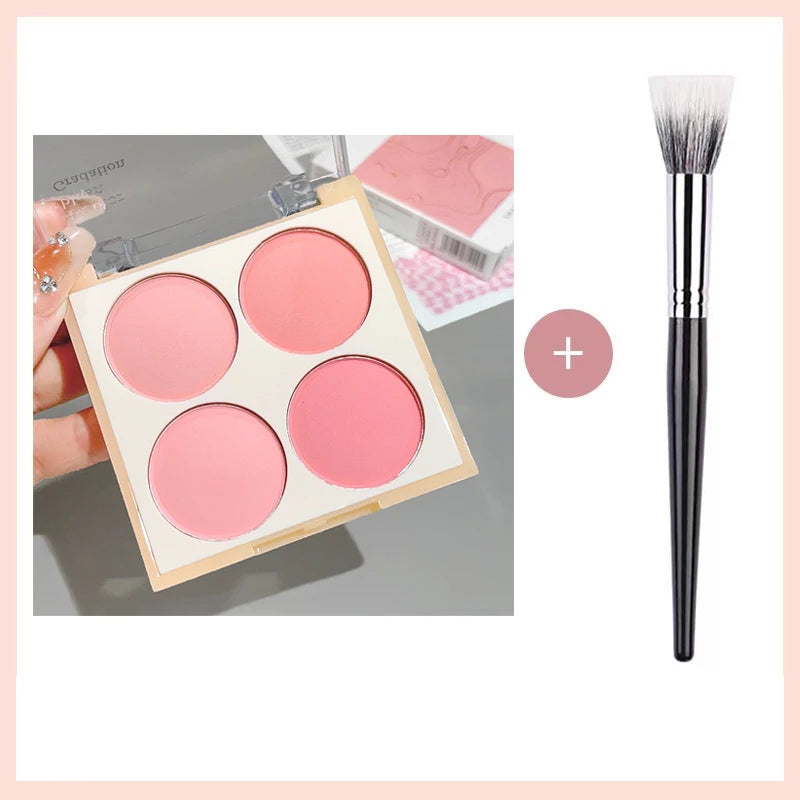 Waterproof Matte Blush Palette 4 Colors Long-Lasting Multi-Look Makeup Unisex Safe Certified Great Gift Choice