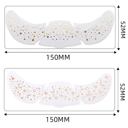 6 Sheets Hot Stamping Freckles Makeup Patches Glitter Gold Fake Freckles Temporary Tattoo Stickers for Dance Music Party Makeup