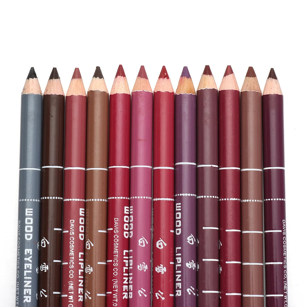 1PC Matte Natural Wood Lip liner Pen Waterproof Long Lasting Lipstick Pencil Contour Matte Lady Charming Women's Makeup Tool