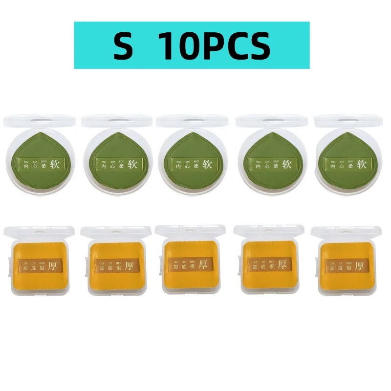 YS0080-100-Point Cotton Cushion Puff - Makeup Artist Grade, Non-Powder Absorbing, Thick Q-Elastic, Dry/Wet Dual-Use