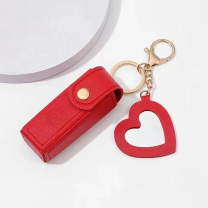 Portable Lipstick Mouth Red Envelope Gift Coin Purse Keychain Lipstick Mini Storage Bag Change Fashion Storage Box with Mirror