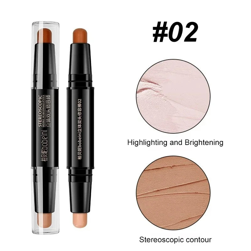 Double Head Highlight Pen High Quality Makeup Base Foundation Stick Contouring Stick for Three-dimensional Nose Bridge Shadow