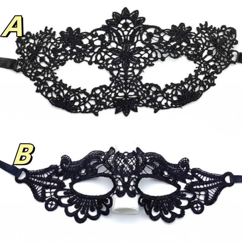 Sexy Women Black Lace Floral Eye Mask Masquerade Prom Face Mask Princess Queen Party Makeup Cosplay Nightclub Lace Mask Props