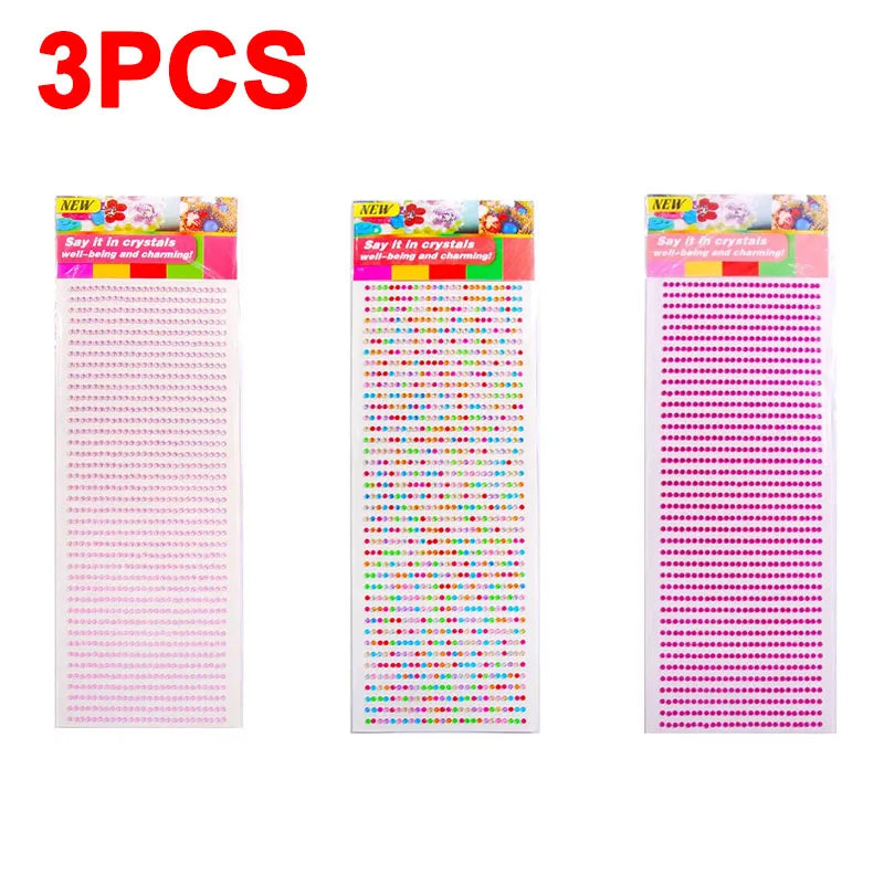 New 3mm Rhinestones for Face Makeup Crystals Bright Face Jewelry Gems Stickers Children's Stickers Adhesive Glitters for Face