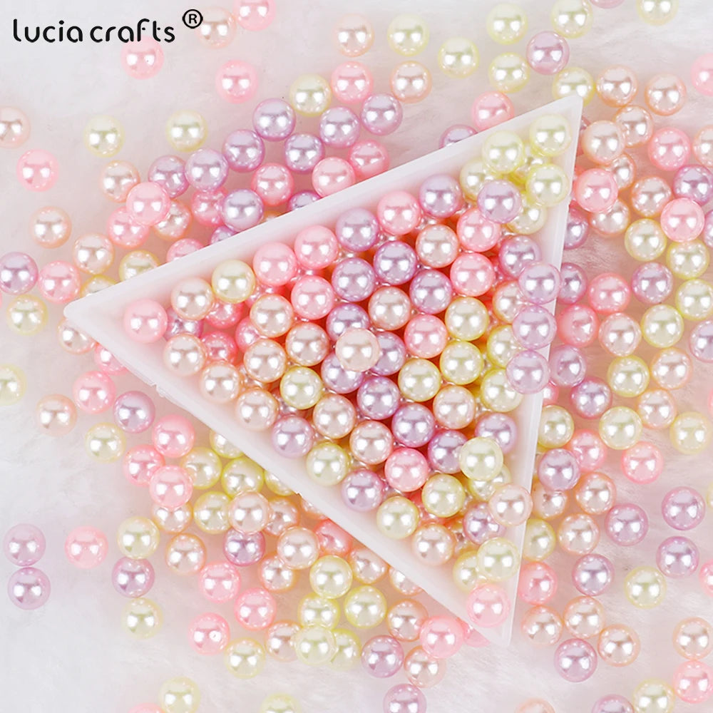 3/4/5/6/8/10mm  No Hole ABS Pearl Bead For  Makeup Box Filling Bead  Christmas/Garment Sewing /DIY Crafts Decoration  V0824