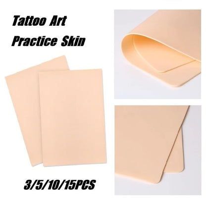 3/5/10/15PCS Tattoo Blank Practice Skin Eyebrow Paint Double Side Synthetic Leather Pink Tattoo Beginner Fake Skin Exercise Tool