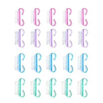 1/5/20Pcs Acrylic Nail Brush Pink Color Nail Art Manicure Pedicure Soft Remove Dust Plastic Cleaning Nail Brushes File Tools Set