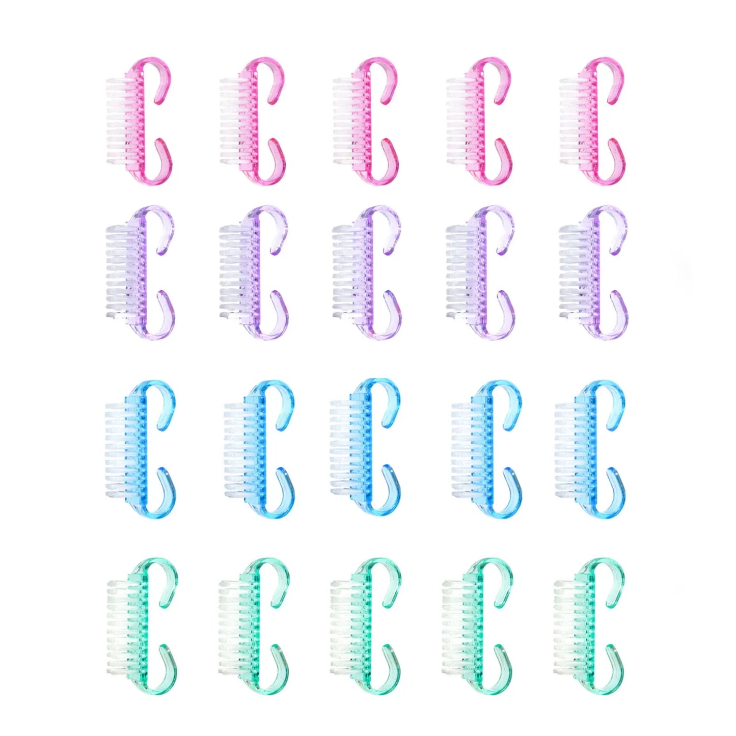 1/5/20Pcs Acrylic Nail Brush Pink Color Nail Art Manicure Pedicure Soft Remove Dust Plastic Cleaning Nail Brushes File Tools Set