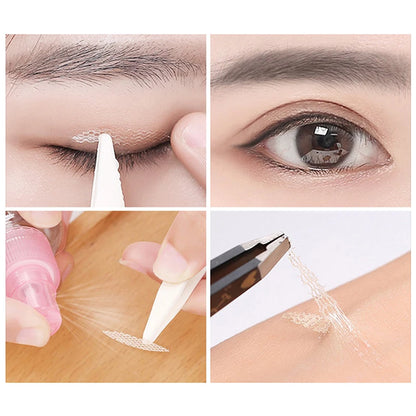 360pcs Transparent Grey Beige Big Eyes Invisible Lace Mesh Fiber Beauty Eye Patch Eyelid Double Eyelid Tape Sticker Makeup Tools