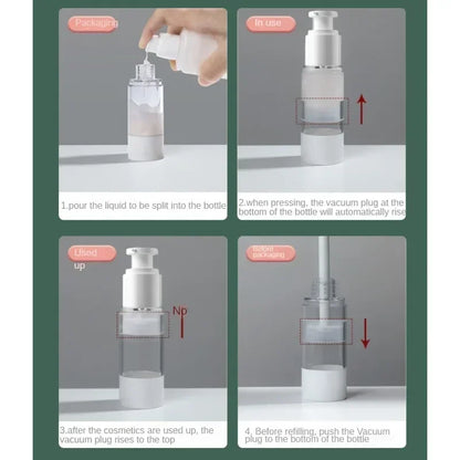 30ml 80ml 100ml Clear Airless Cosmetic Cream Pump Bottle Travel Size Dispenser Makeup Container for Cream Gel Lotion