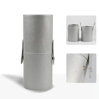 PU Leather Makeup Brush Bucket Portable Travel Cosmetic Bag Multi-Function Dust-Proof Waterproof Makeup Brush Cylinder