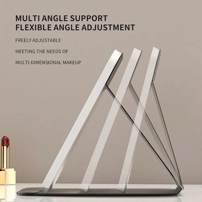 USB Rechargeable 3 Colors LED Makeup Mirror Pocket Mirror Touch Dimmable 3 Brightness Foldable for Travel Office Home