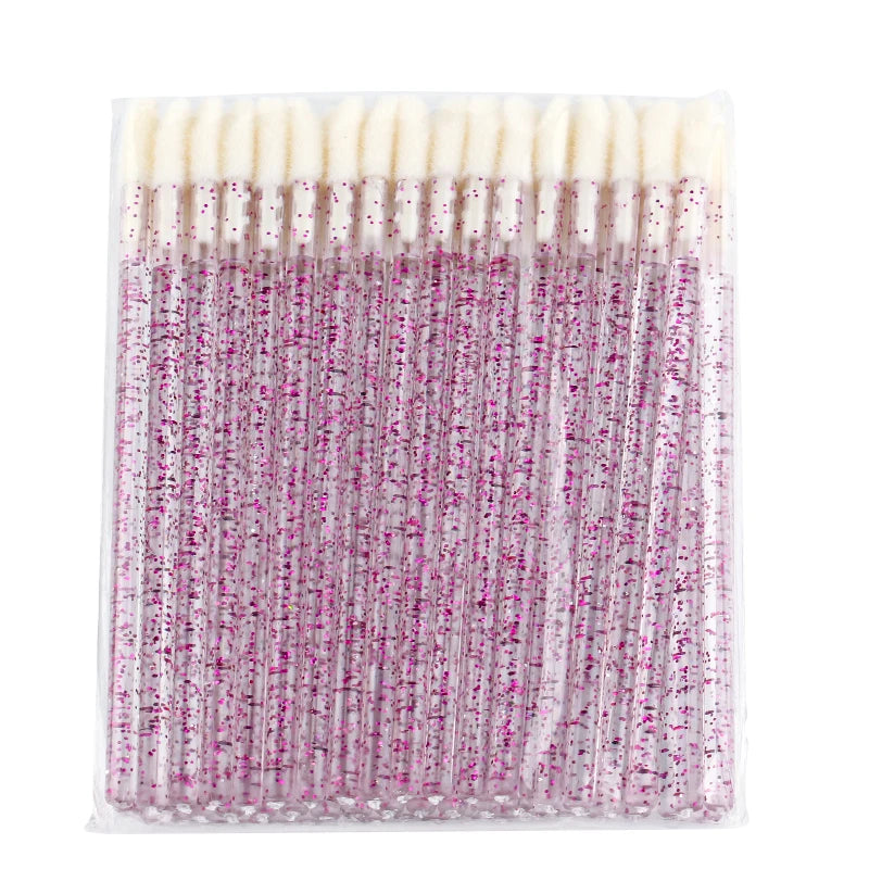 YSDO 5/50 PCS Crystal Lip Brushes Makeup Eyelash Extension Mascara Applicator Lipstick Wands Lip Brush Cosmetic Tools