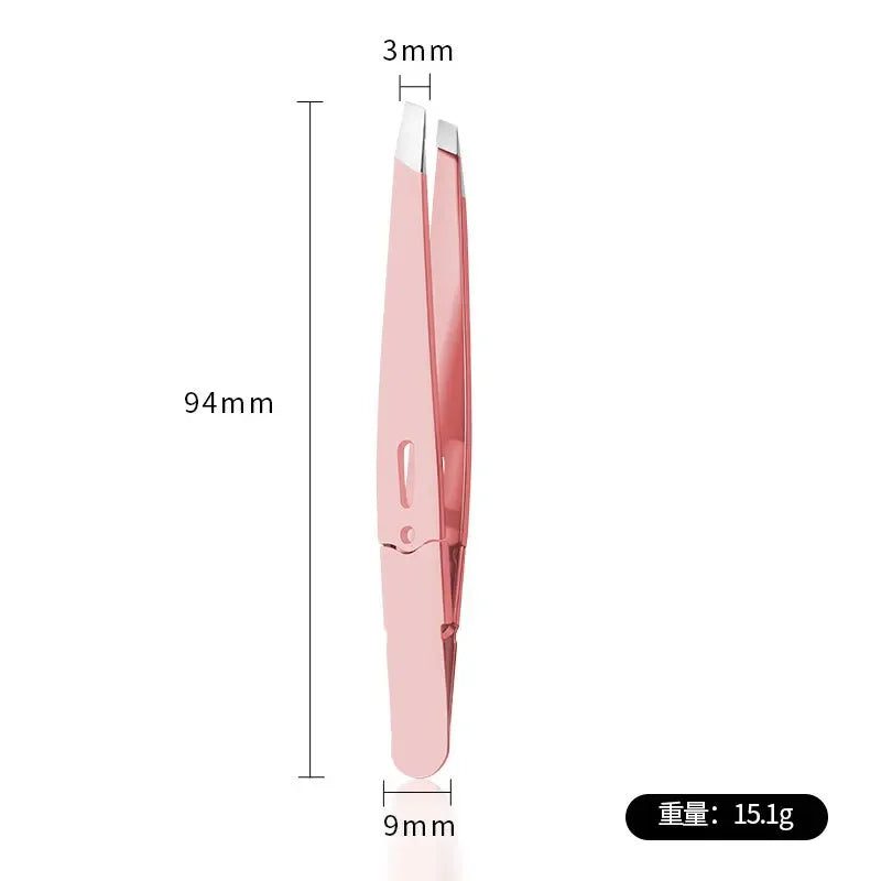 Colorful Stainless Steel High-Quality Eyebrow Tweezer Hair Beauty Fine Hairs Puller Slanted Eye Brow Clips Removal Makeup Tools