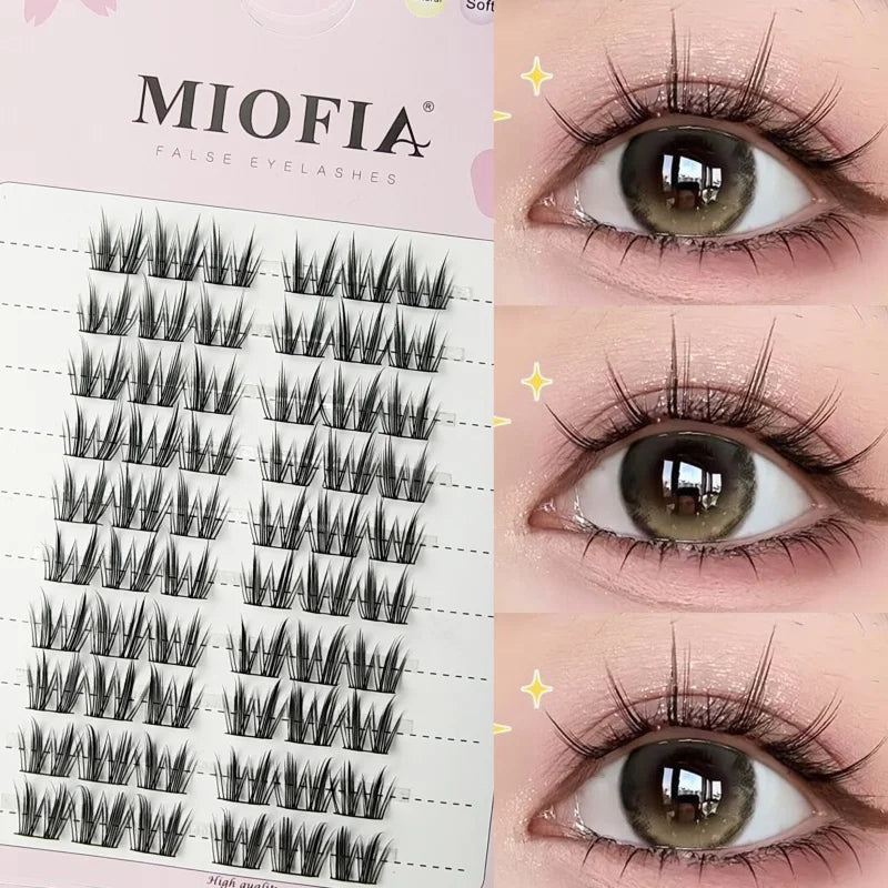 10 rows Individual Mink Eyelashes 1/box 60 Bundles Natural Eyelash extension 3D Russia Lashes Cluster Fox Eye Effect Makeup Lash