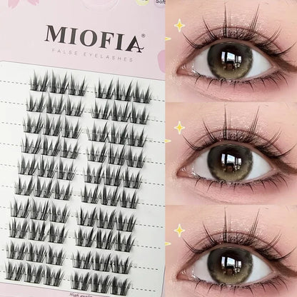 10 rows Individual Mink Eyelashes 1/box 60 Bundles Natural Eyelash extension 3D Russia Lashes Cluster Fox Eye Effect Makeup Lash