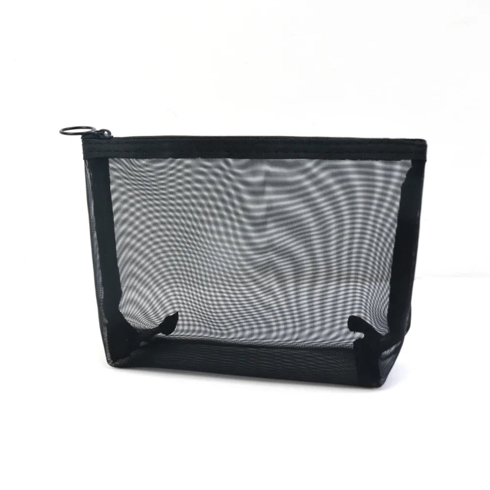3pcs Mesh Clear Cosmetic Bags S/M/L Size Black Makeup Bag Portable Outdoors Travel Organizer Case Lipstick Storage Pouch Gifts