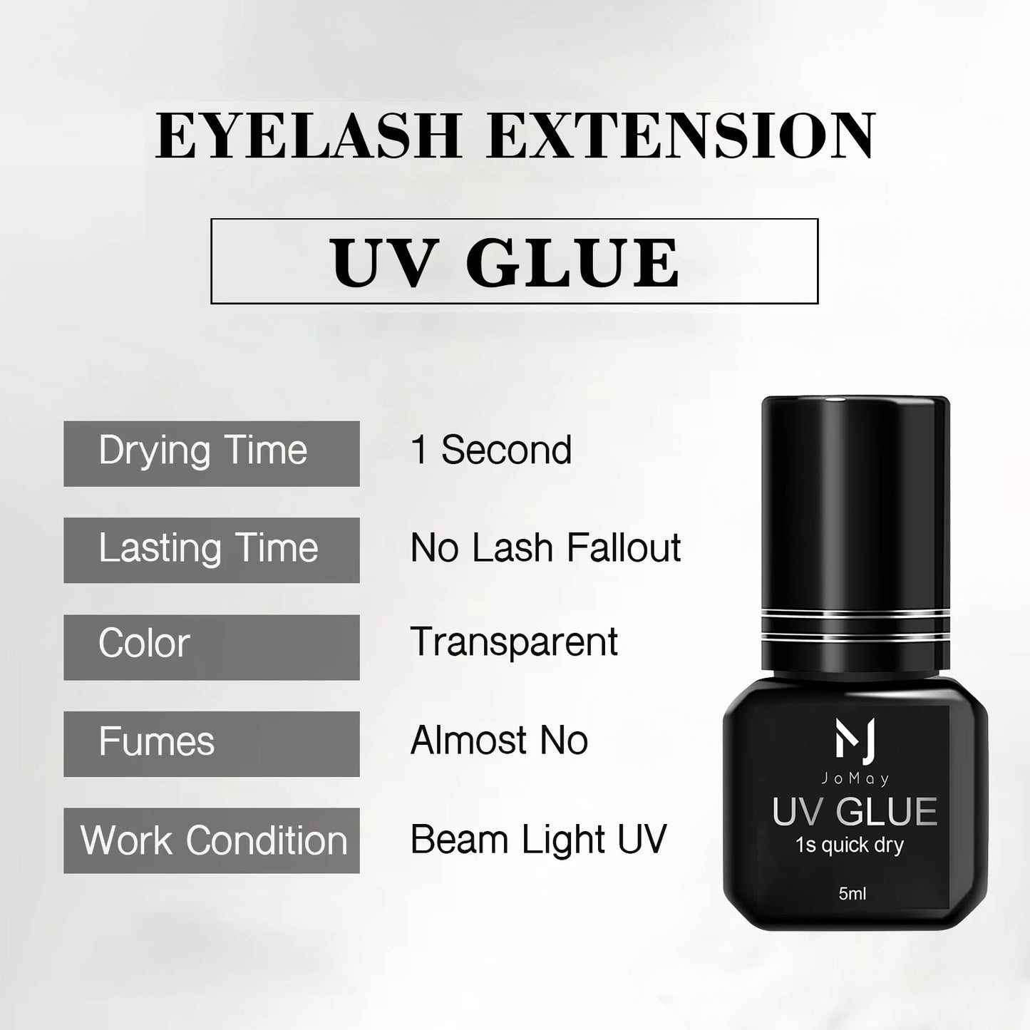 UV Eyelash Glue Makeup Tools Water Proof Quick Dry in 1 Second Eyelash Extension Supplies Colorless Tasteless Eyelash Glue