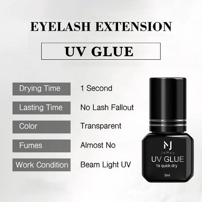 UV Eyelash Glue Makeup Tools Water Proof Quick Dry in 1 Second Eyelash Extension Supplies Colorless Tasteless Eyelash Glue