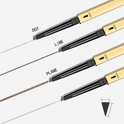 6-color small gold eyeliner pen - double-ended long-lasting eyeliner, waterproof and non-marring eyeliner, brush-style eyeliner