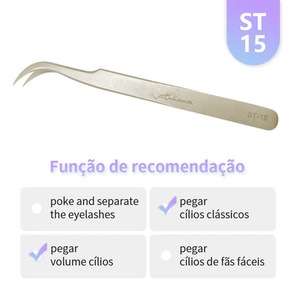 NATUHANA Professional Eyelash Extension Tweezers, High Precision Anti-Static Stainless Steel Lash Tools for Volume & Isolation