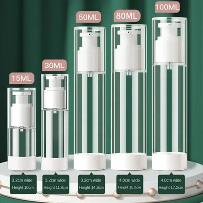 30ml 80ml 100ml Clear Airless Cosmetic Cream Pump Bottle Travel Size Dispenser Makeup Container for Cream Gel Lotion