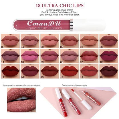 Women's Sexy Long-Lasting Velvet Matte Lip Gloss - Waterproof Nonstick Red Liquid Lipstick for Beauty Makeup