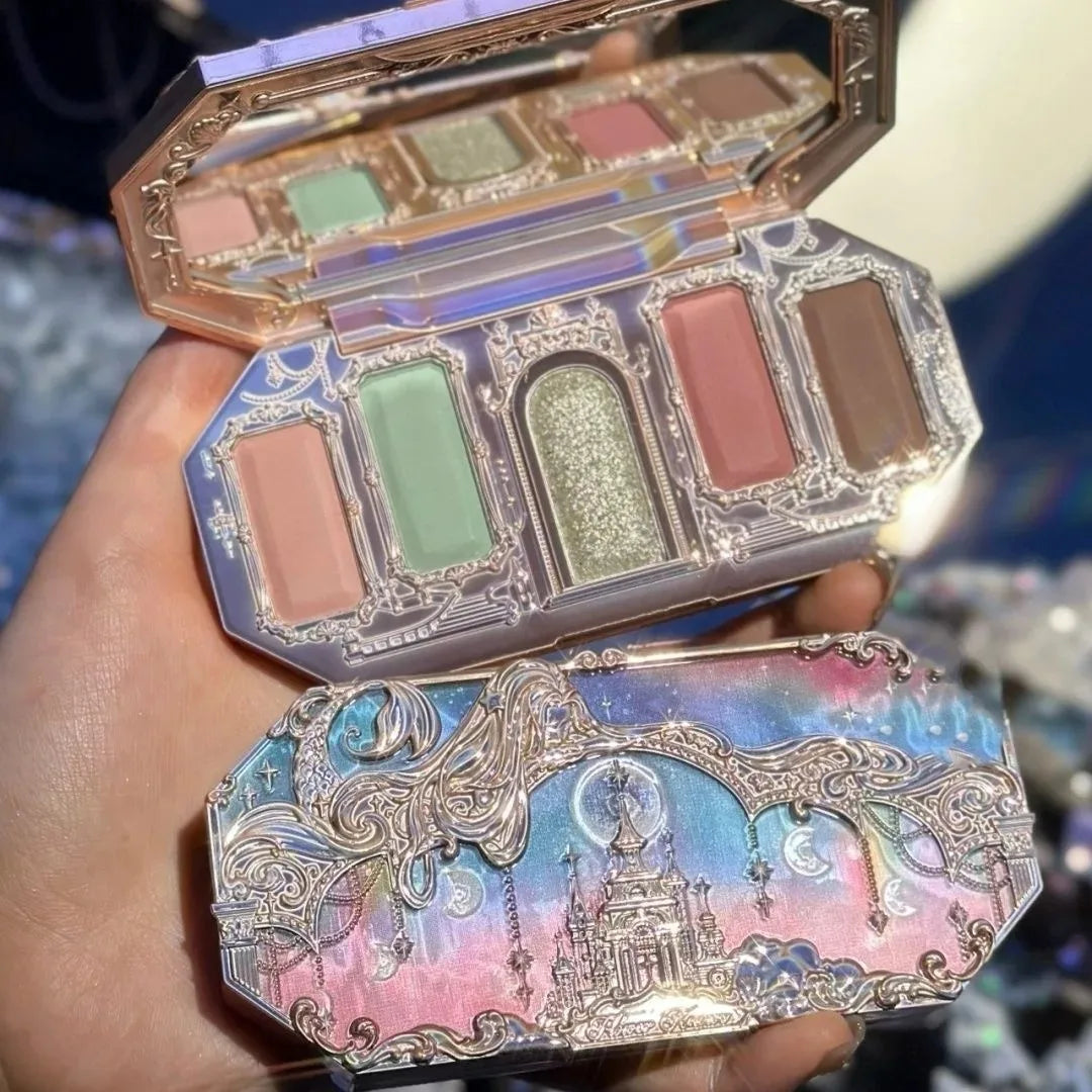 Flower Knows Swan Ballet Eyeshadow Palette Matte Fine Shimmer Pearl Face Palette 6 Colour Glitter Eye Shadow Flowerknows Makeup