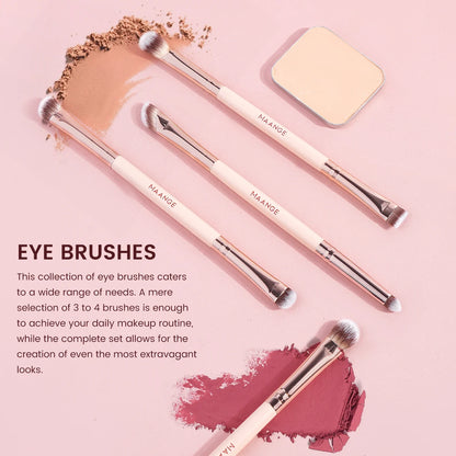 MAANGE 5pcs Double-ended Eye Makeup Brushes Soft Synthetic Hairs for Eyeshadow Eyeliner Nose Contour Smudge Blending Brush Tools