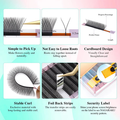 NAGARAKU YY Shape Eyelashes Extension Soft Premium False Eyelashes individual Makeup Black Crisscross Beauty