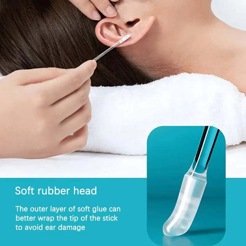 24Pc Disposable Silicone Ear Pick Remover sticky EarWax For Kids Olders Adult S/L Ear Cleaner Reusable Adhesive Earpick