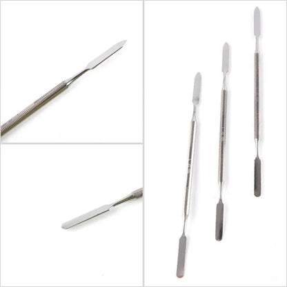 3pcs Stainless Steel Mixing Spatula Tool Spatuler Rod Dental Nail Art Makeup Foundation Eyeshadow Mixing Stick Color Tools