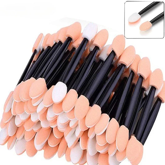 50/100pcs Nail Powder Brushes Sponge Double-head Mini Sponge Sticks Nails Art Mirror Chrome Pigment Applicator Makeup Tools