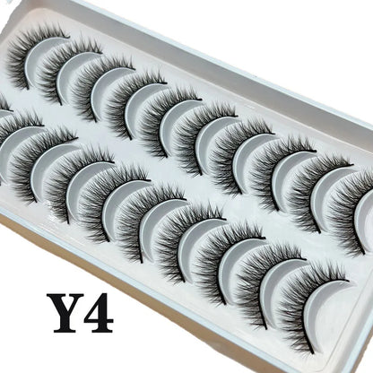 Natural Lashes 5/10 Pairs Eyelashes 3D Mink Lashes Manga Lashes Strip Lashes Band Soft Light False Eyelashes Makeup