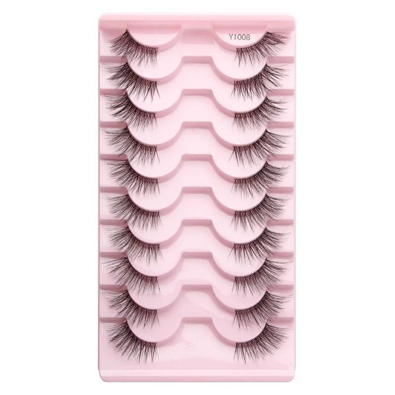 3/10 Pairs Half Lashes Cat Eyelashes Natural Long Handmade 3D Mink Lashes Makeup Tool Reusable Fake Eyelash maquillaje Faux Cils