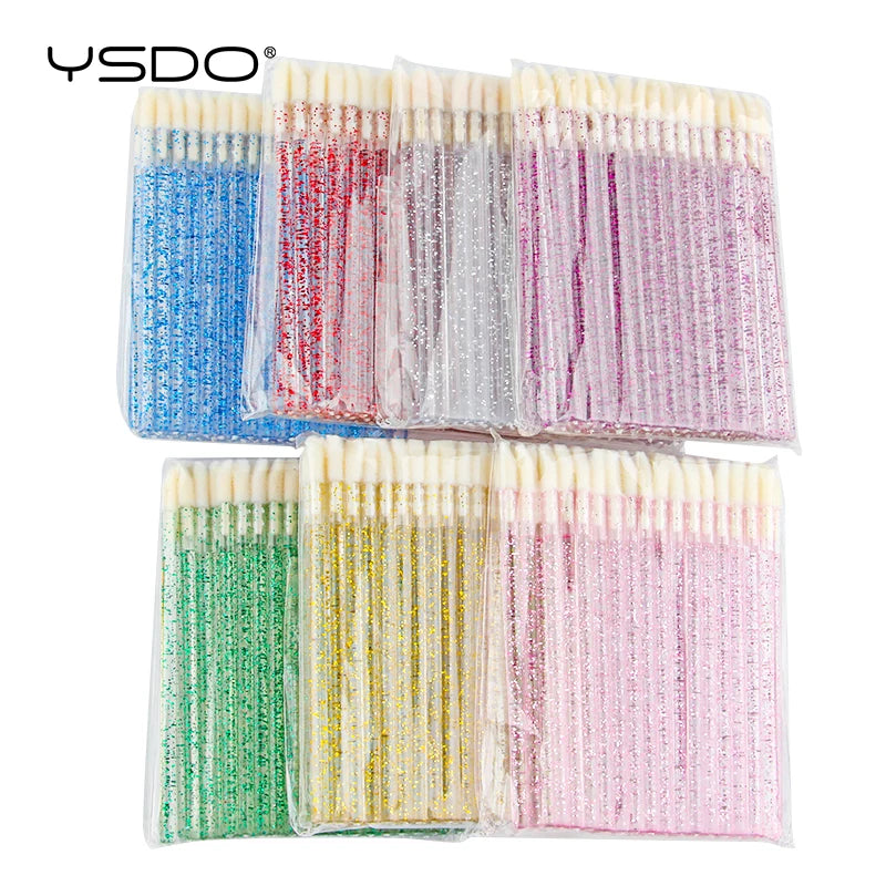 YSDO 5/50 PCS Crystal Lip Brushes Makeup Eyelash Extension Mascara Applicator Lipstick Wands Lip Brush Cosmetic Tools