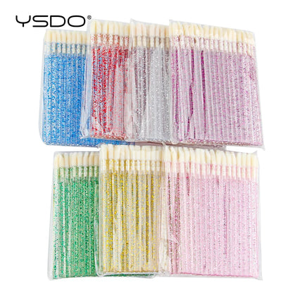 YSDO 5/50 PCS Crystal Lip Brushes Makeup Eyelash Extension Mascara Applicator Lipstick Wands Lip Brush Cosmetic Tools