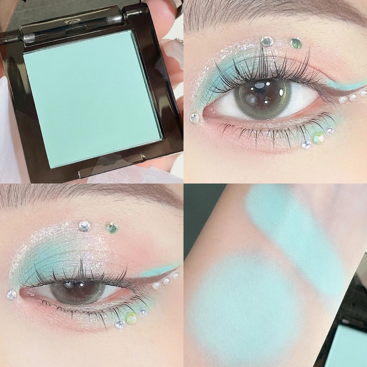 HISYI Dark Magic Monochrome Eye Shadow Pearlescent Matte Sequin Glitter Powder Eye Makeup Brightening Natural Makeup