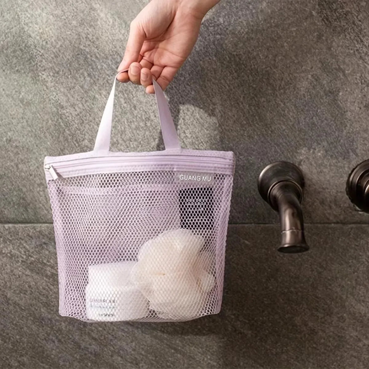 Mesh Makeup Toiletry Storage Bags Handbags Portable Travel Washing Body Shower Tools Organizer Hanging Cosmetic Organizer Pouch