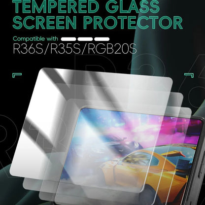 Tempered Glass Screen Protectors+Bag for R36S Game Console Storage Bag & Screen Protectors Tempered Glass Film for Game Accessor