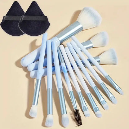 12PCS Makeup Brush Set Ultra Soft Powder Makeup Tools Beginner Point Blush Brush Concealer Brush Knife Edge Eyeliner Brus