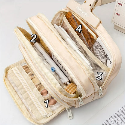 A Large-capacity Multi-layer Pencil Case, A Simple Multi-purpose Student Stationery Box And Makeup Storage Bag