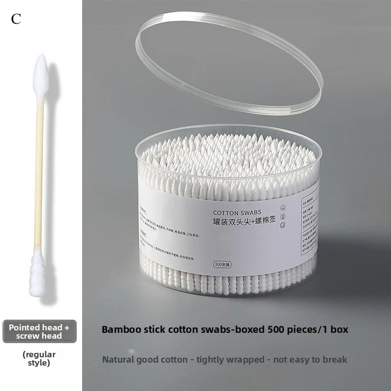 500PCS Disposable Cotton Swab Box With Double End Round Head For Makeup And Makeup Removal Daily Cleaning Pet Care Multi-purpose